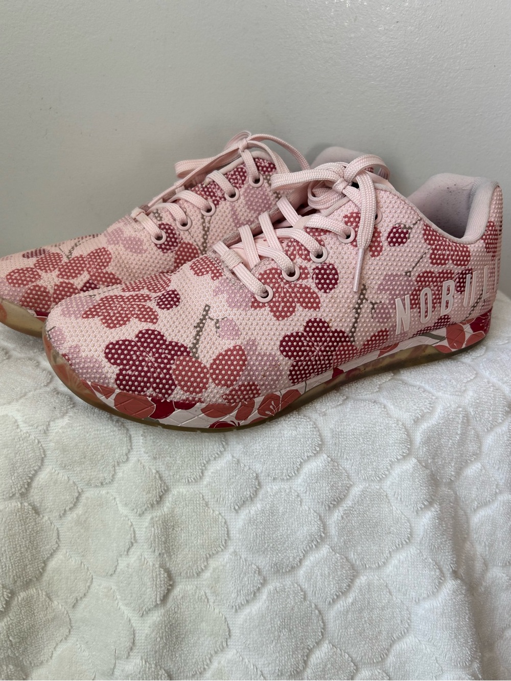 NOBULL Cherry Blossom Trainers Women’s Size 13 Mens 11.5 Pink Floral SuperFabric